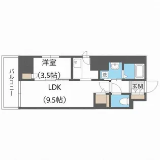 レジディア南1条【6階】の間取り