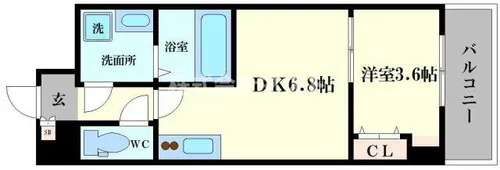 メルベージュ難波サウスⅢ【705号室】の間取り