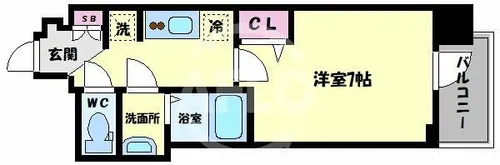 プレサンス天王寺ノースヴィアーレ【4階】の間取り