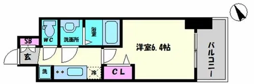 プレサンスOSAKA DOME CITYビーツ【2階】の間取り