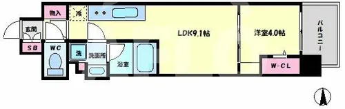 アーバネックス梅田中崎町【7階】の間取り