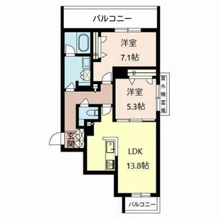 シャーメゾン さつき【0203号室】の間取り