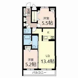 シャーメゾン北摂【0202号室】の間取り