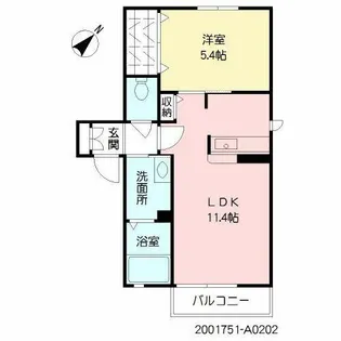 ディアコート【A0202号室】の間取り
