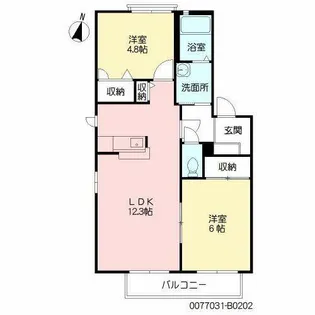 リジェール尾倉パートII B棟【B0202号室】の間取り