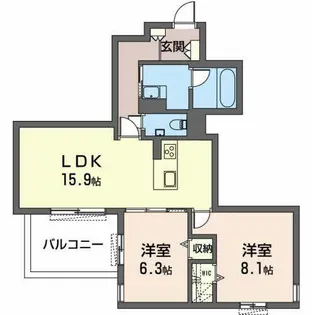 シャーメゾン住吉【0202号室】の間取り