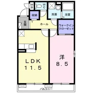 1LDKの間取り画像