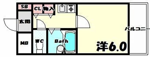 パルシオ三宮フラワーロード【5階】の間取り