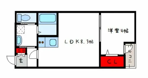 H-maison衣摺Ⅱ【3階】の間取り