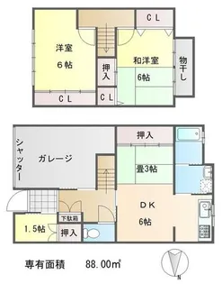 京都府京都市上京区河原町通荒神口下る上生洲町【一戸建】の間取り