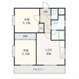 エクセル加藤【2号室】の間取り