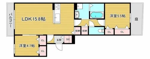 ユアメゾン夜宮公園【1階】の間取り