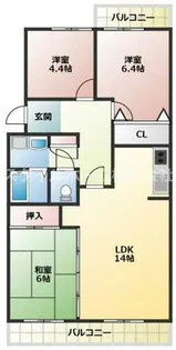 ラフィーネ草間【201号室】の間取り