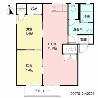 フォーレスト高須 A棟【A0201号室】の間取り