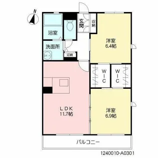 シャーメゾン リバーサイド城西【A0301号室】の間取り