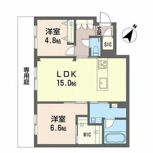 シャーメゾン高宮通り【A0102号室】の間取り