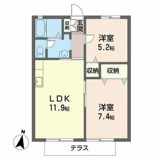 ディアス鈴蘭台B【0105号室】の間取り