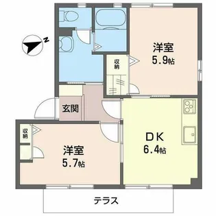 サンハイツ東浦【0101号室】の間取り