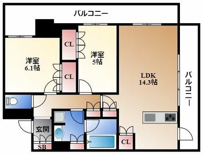 ローレルタワー名古屋栄【7階】の間取り