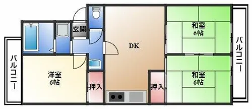 岡嶋グリーンハイツ【2階】の間取り