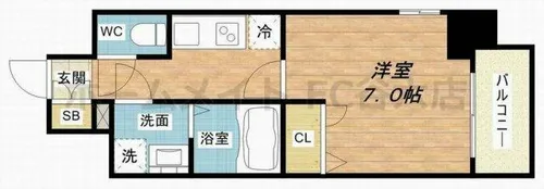 ファーストフィオーレ難波南パークサイド【6階】の間取り