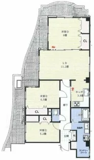 グラン・ドムール夕陽丘【2階】の間取り