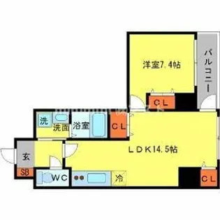 エグゼリエみなと通り【8階】の間取り