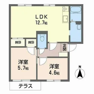 ハイツ池田C【C101号室】の間取り