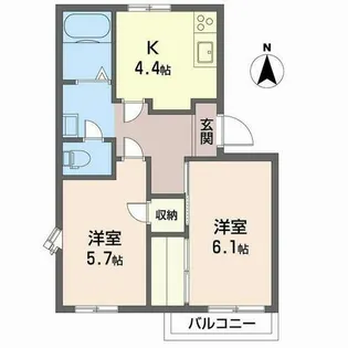 ホワイティハイツC棟【2階】の間取り