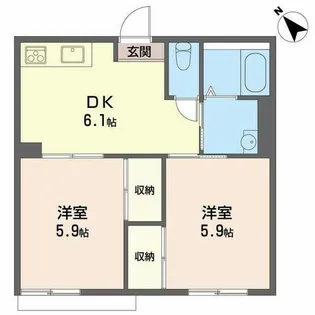 ハイツ ブルネン【1階】の間取り