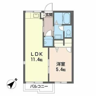 神内ハイツA棟【A205号室】の間取り