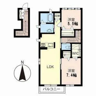 シャーメゾン大堀【B202号室】の間取り