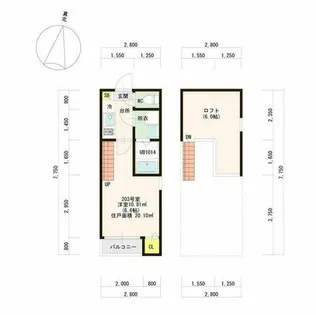 ハーモニーテラス福工大前【2階】の間取り