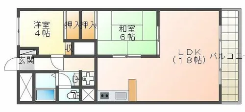 マンション朝霧3号館【2階】の間取り