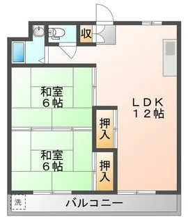 シャトー森岡【1階】の間取り