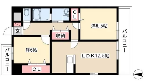 ハイツ大牧【2階】の間取り