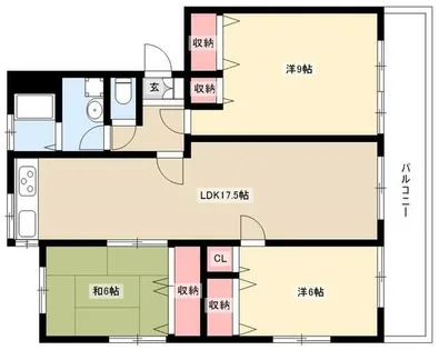パークウエスト貴船B棟【307号室】の間取り