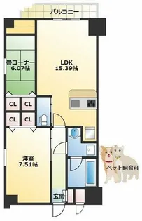 プレジオ本町【3階】の間取り
