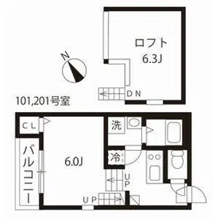 ミライグレースささしま【2階】の間取り