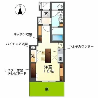 スマイル和楽【102号室】の間取り