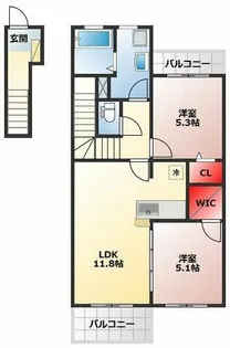 プチシャ【105号室】の間取り