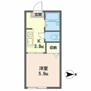 グリーンハイツ A【A202号室】の間取り