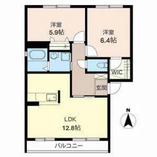 フルール櫟本B【0201号室】の間取り