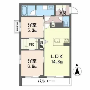 HABITER 御所西【0205号室】の間取り