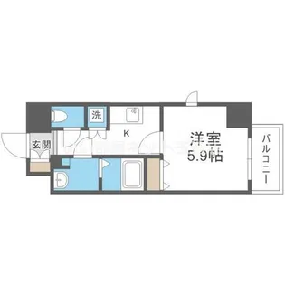 ルクレ難波【9階】の間取り