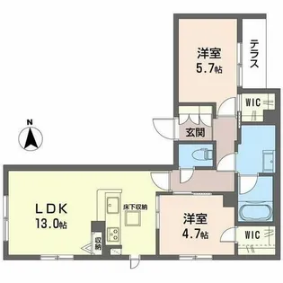 シャーメゾン ル シーニュ【0102号室】の間取り