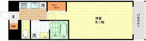 S-RESIDENCE阿波座West【12階】の間取り
