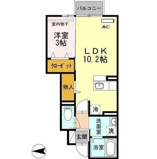 LUPINUS HY B棟【1階】の間取り