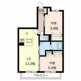 グラッシャス上ノ丸【0203号室】の間取り