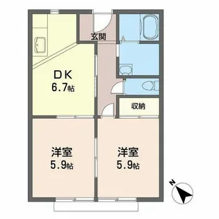 プレジール・和泉【0101号室】の間取り